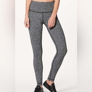Lululemon Wunder Under Hi-Rise Tight *28" Heathered Black Sz 8